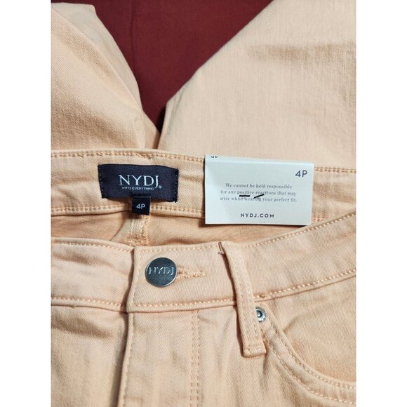 Nydj Chloe Women's Size 4 P Petite Capri Jeans Melon Side Slits Stretch -26 - Picture 11 of 12